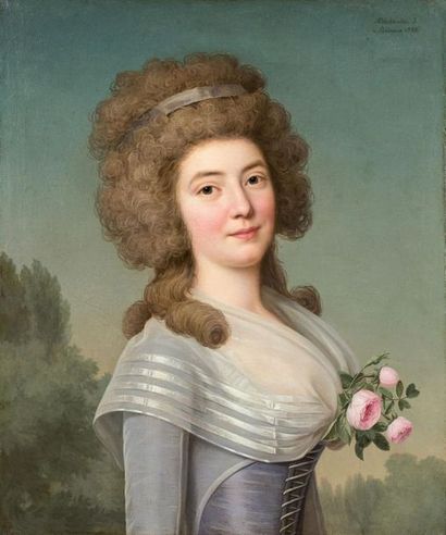 null Adolf Ulrik WERTMULLER (Stockholm 1751 - Wilmington 1811)
Portrait d'Elisabeth...