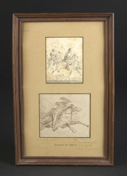 null Attributed to Alfred de DREUX (1810-1860)
Two studies of horseman
Watercolour...