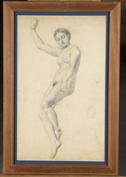 null François EHRMANN (1833-1910)
Femme nue dansant (étude pour une figure de la...