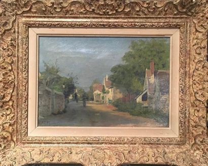 null Victor VIGNON (1847-1909) 
Village alley
Oil on canvas.
Signed lower left.
21...