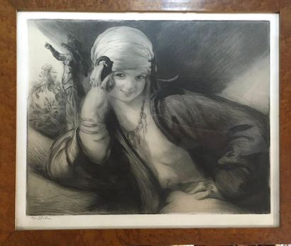 null Edgar CHAHINE (1874-1947)
Young bohemian
Etching.
Signed lower left.
44 x 54...