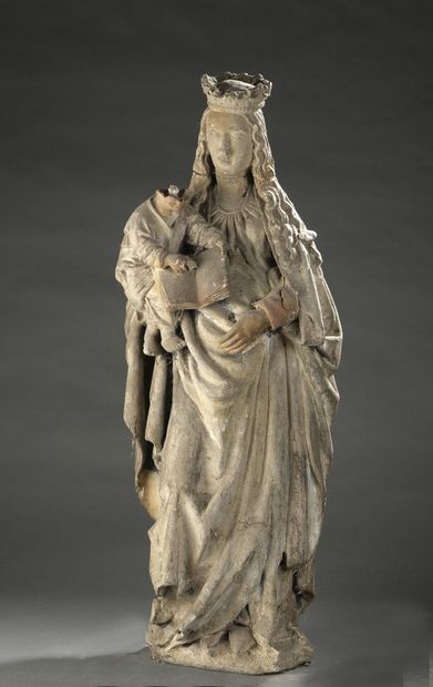 null FRANCE, probablement de la fin du XVe s;

Vierge à l'Enfant au livre ouvert

Fort-relief...