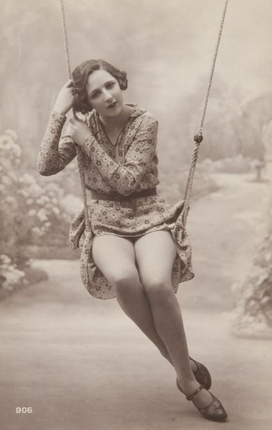  The Swing 
Naughty photographs, Paris, 1920s 
Series of three vintage silver prints,...