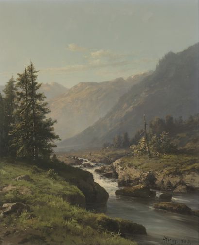 null Henri MOSNY, FRENCH SCHOOL end of the

XIXth century

Mountain stream

Oil on...