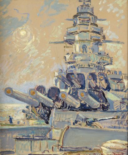  Pierre Philippe BERTRAND (1884-1975), 
peintre de la Marine 
Au bout du Richelieu...
