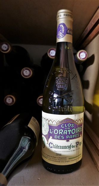 null CHATEAUNEUF du PAPE blanc CLOS DE L'ORATOIRE des PAPES 2018 -21 bouteilles