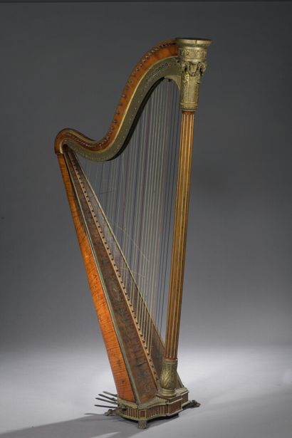 Erard Frères, 1803 
Harpe en bois laqué et...