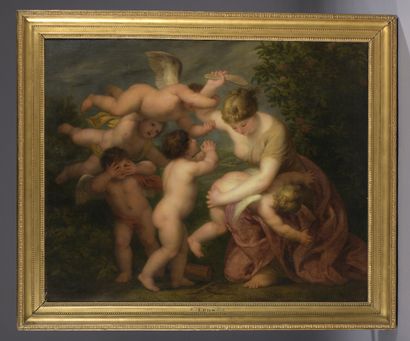 null Andries Cornelis LENS (Antwerp 1739 - Brussels 1822)

The Education of Love

Canvas.

95...