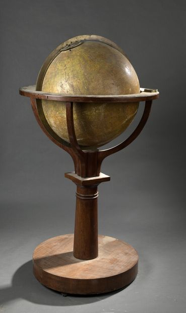 Globe terrestre par Bertaux, fin du XIXe...
