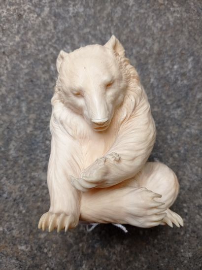 null Okimono en ivoire

Japon, circa 1920/1930

Représentant un ours sculpté au naturel,...