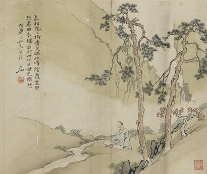 null Album de douze peintures à l'encre et couleur sur papier Chine

À décor de diverses...