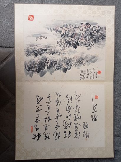  Album de peintures à l'encre sur papier 
Chine 
Composé de huit peintures représentant...