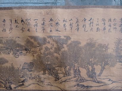  Impression en rouleau à l'encre sur papier 
Chine 
Reproduction de la célèbre peinture...