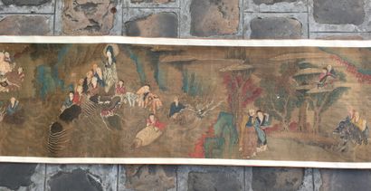  Peinture en rouleau à l'encre et couleur sur soie 
Chine, fin du XIXe-début du XXe...