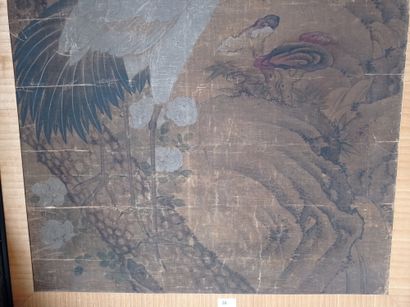  Peinture à l'encre et couleur sur soie et marouflée sur toile 
Chine, XIXe-XXe siècle...