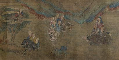null Peinture en rouleau à l'encre et couleur sur soie

Chine, fin du XIXe-début...