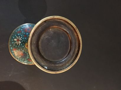 null Vase Gu en bronze et émaux cloisonnés

Chine, fin du XIXe siècle

À décor de...