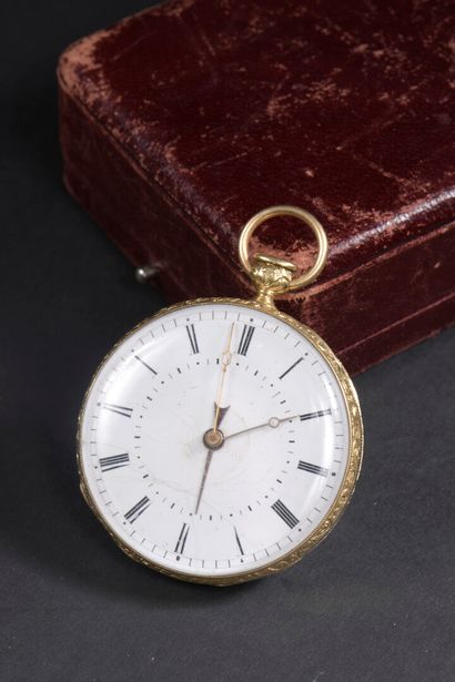 null Beautiful pocket watch with cylinder escapement and striking, mid 19th century

With...