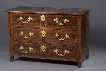 A Louis XIV period violet wood veneer chest...
