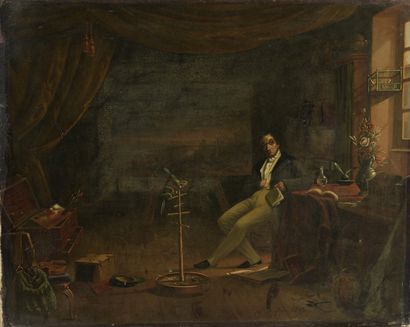 null DUYDIER*** École FRANÇAISE 1849

Portrait d'un artiste dans son atelier

Toile.

Signé...