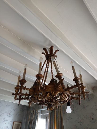 null 2ème étage

Lustre en bois doré à 12 lumières de style Louis XVI 

H. 84 cm



NB:...