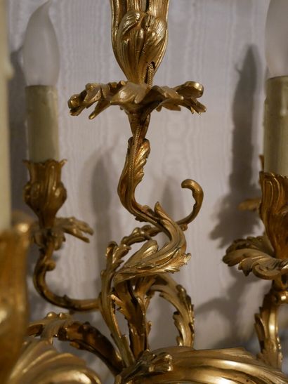 null Rez-de-chaussée 

Paire de candélabres à 4 lumières en bronze doré de style...