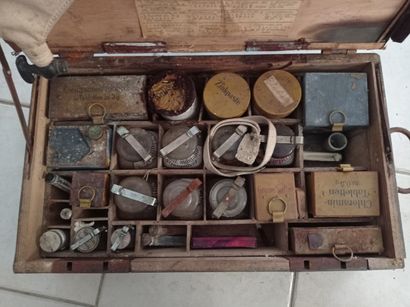  Care box with vials, jars and miscellaneous.