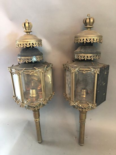 Pair of gala lanterns with cut sides and...