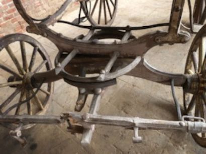 null Very rare phaeton with caned body, circa 1760. Small C springs in front and...