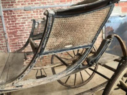 null Very rare phaeton with caned body, circa 1760. Small C springs in front and...