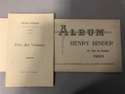 null Henry Binder 31 rue du Colisée in Paris, Catalogue dated 1898, beautiful copy...