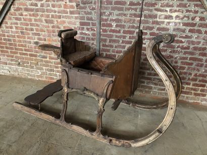 null Small sled, Northern Europe, 18th century. Originally lacquered. Wrought iron...