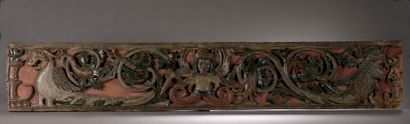 PANNEAU Allemagne du Sud, fin du XVIe siècle Panneau en bois sculpté en clairevoie,

Allemagne...