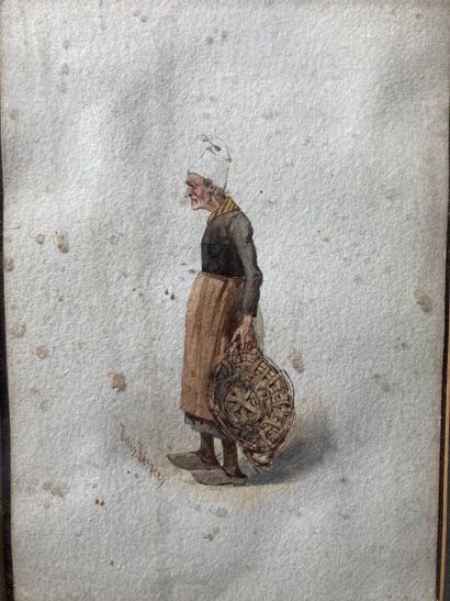 null Jules DESPRÈS (1824-1886)

Woman with basket and Woman with knitting

Two watercolors...
