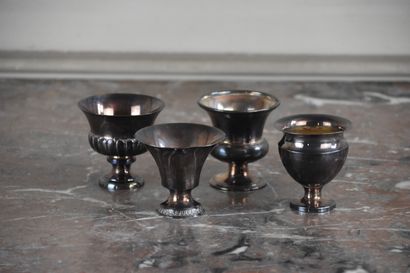 Set of three small silver cups hallmarked...