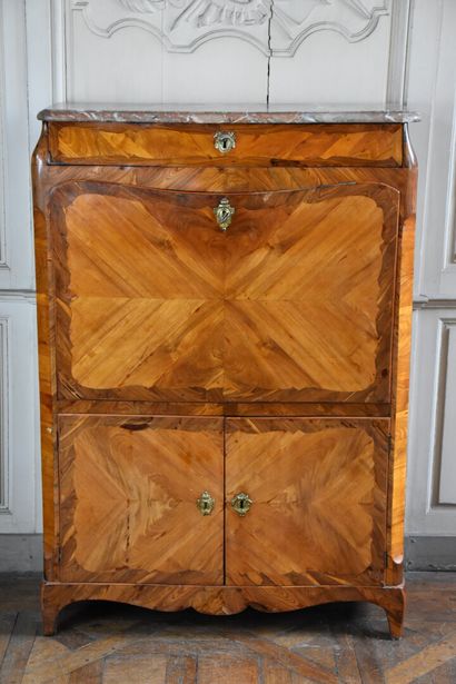  A Louis XV period rosewood, rosewood and...