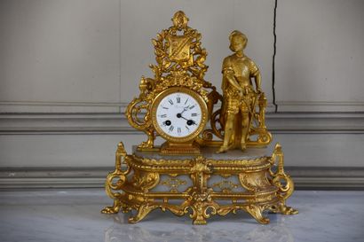 null Chased and gilt bronze clock, circa 1850

Dial signed by Renard, surmounted...