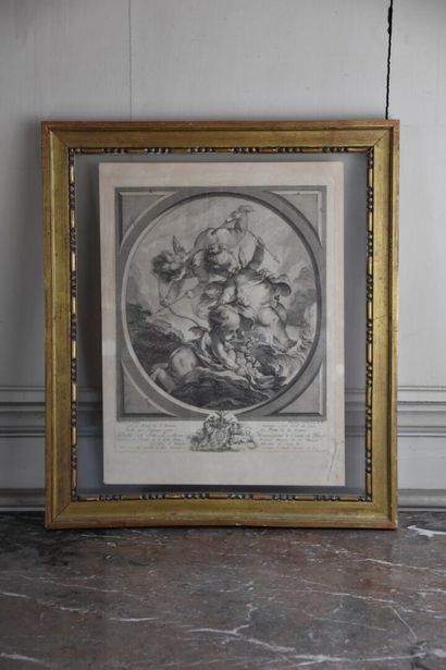  D'après François Boucher (1703-1770) 
Suite de quatre gravures à décor de putti...