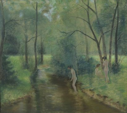 FRENCH SCHOOL circa 1880 
The Bathers 
Pastel....