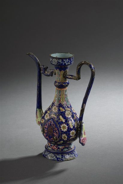 null Canton enamel and copper ewer

China, 19th century

In the Middle Eastern style,...