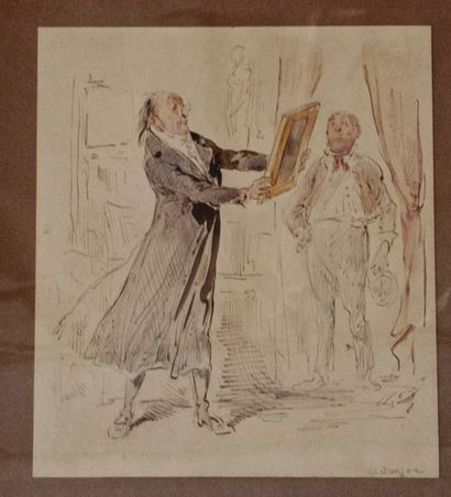 null 
Ecole française du XIXe siècle 




Commanditaire jugeant le travail de l'artiste




Encre...