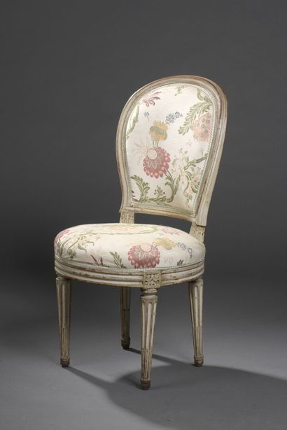 null Small molded and lacquered wood chair stamped C. Chevigny from the Louis XVI...