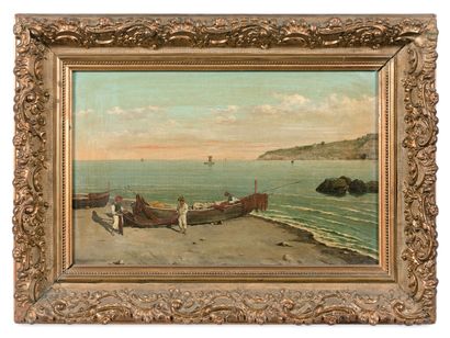 null Vittorio CAPESSIERO (1836-1891)

Pêcheurs napolitains dans une baie

Toile.

Signé...