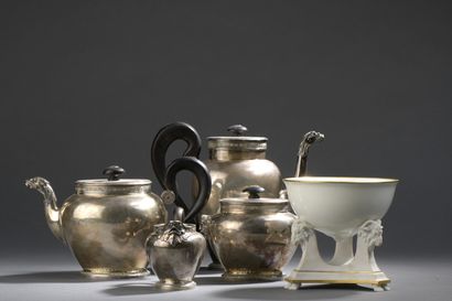 null Empire style silver tea and coffee set, Minerve mark

It includes a coffee pot,...