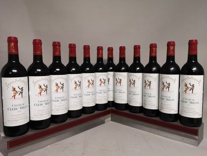  12 bottles Château CLERC MILON - 5th GCC Pauillac 2000 In wooden case.