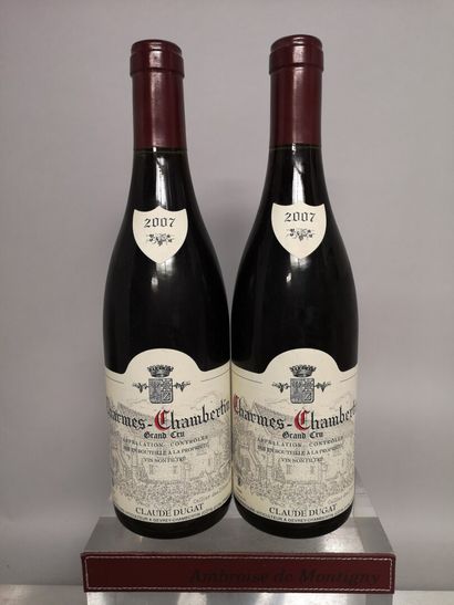  2 bouteilles CHARMES CHAMBERTIN Grand Cru - Claude DUGAT 2007