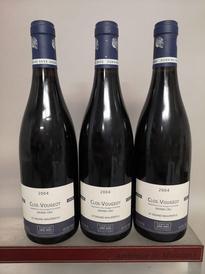 null 3 bottles CLOS VOUGEOT Grand Cru "Le Grand Maupertui" - Domaine A. GROS 200...