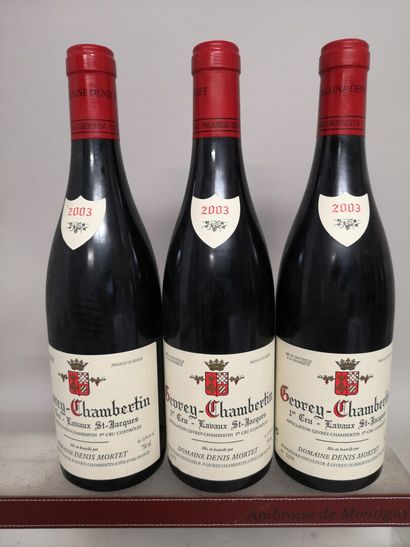 null 3 bouteilles GEVREY CHAMBERTIN 1er Cru "Lavaux St Jacques" - Domaine Denis MORTET...