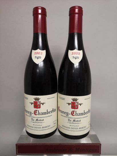  2 bouteilles GEVREY CHAMBERTIN "En Motrot" - Domaine Denis MORTET 2002