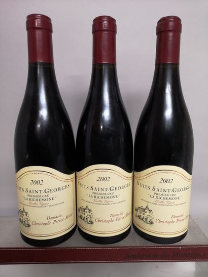  3 bouteilles NUITS SAINT GEORGES 1er Cru "La Richemone" Vielles Vignes - Christophe...